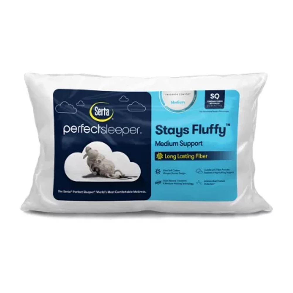 Serta PerfectSleeper Stays Fluffy Medium Support Pillow