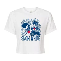 Juniors Evil Queen Cropped Tee Womens Crew Neck Short Sleeve Snow White Graphic T-Shirt