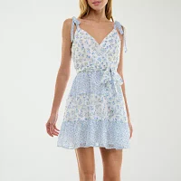 Trixxi Womens Floral Fit + Flare Dress Juniors