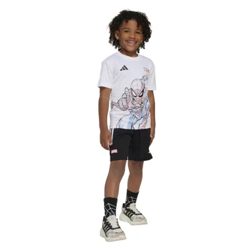 adidas Boys 2-pc. Spiderman Short Set