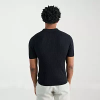Haggar® Men's Johnny Collar Slim Fit Ribbed Sweater