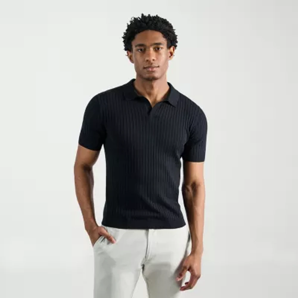 Haggar® Men's Johnny Collar Slim Fit Ribbed Sweater
