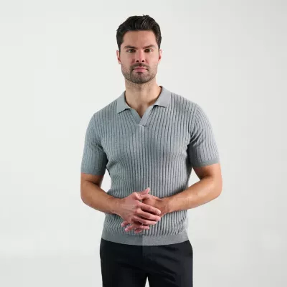 Haggar® Men's Johnny Collar Slim Fit Ribbed Sweater