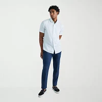 Haggar Mens Slim Fit Short Sleeve Button-Down Shirt