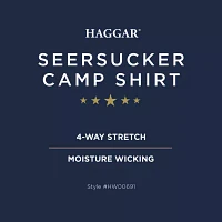 Haggar Mens Slim Fit Short Sleeve Button-Down Shirt