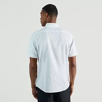 Haggar Mens Slim Fit Short Sleeve Button-Down Shirt