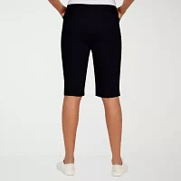 Alfred Dunner Classics Womens Mid Rise Stretch Fabric Bermuda Short