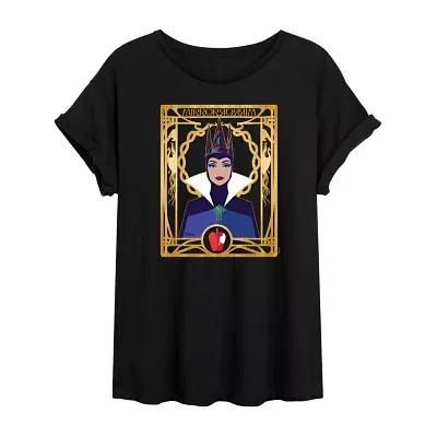 Juniors Womens Crew Neck Short Sleeve Evil Queen Snow White Graphic T-Shirt