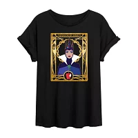 Juniors Womens Crew Neck Short Sleeve Evil Queen Snow White Graphic T-Shirt
