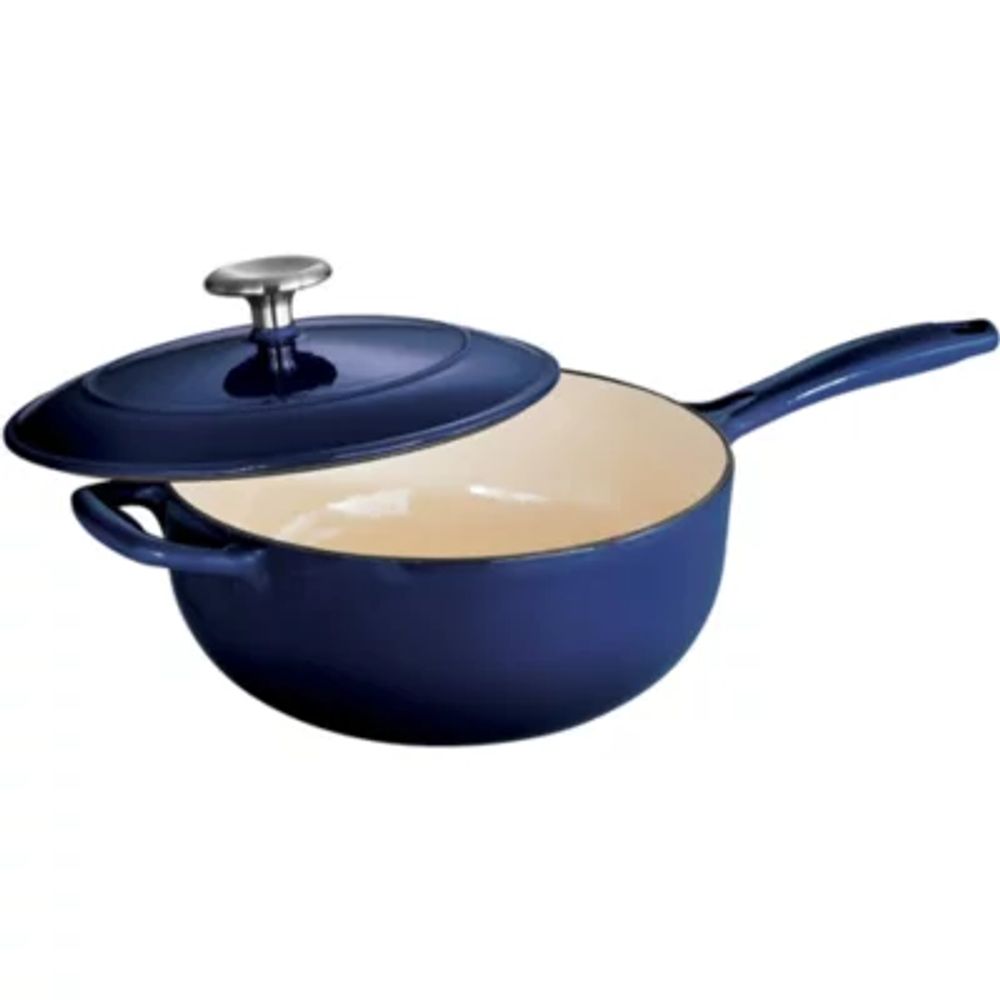 Tramontina® Gourmet 3-qt. Enameled Cast Iron Covered Saucier