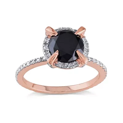 Midnight Black Diamond 2 CT. T.W. White and 10K Rose Gold Ring