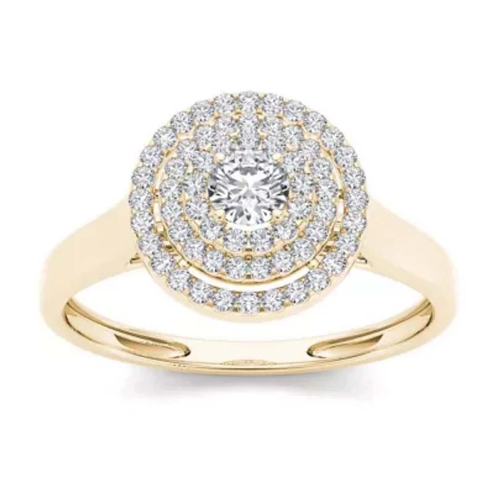 1/2 CT.T.W. Natural Diamond 10K Yellow Gold Engagement Ring