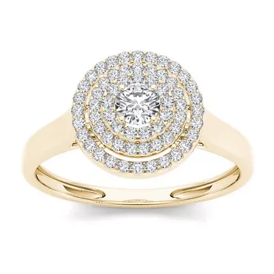 1/2 CT.T.W. Natural Diamond 10K Yellow Gold Engagement Ring