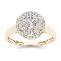 1/2 CT.T.W. Natural Diamond 10K Yellow Gold Engagement Ring