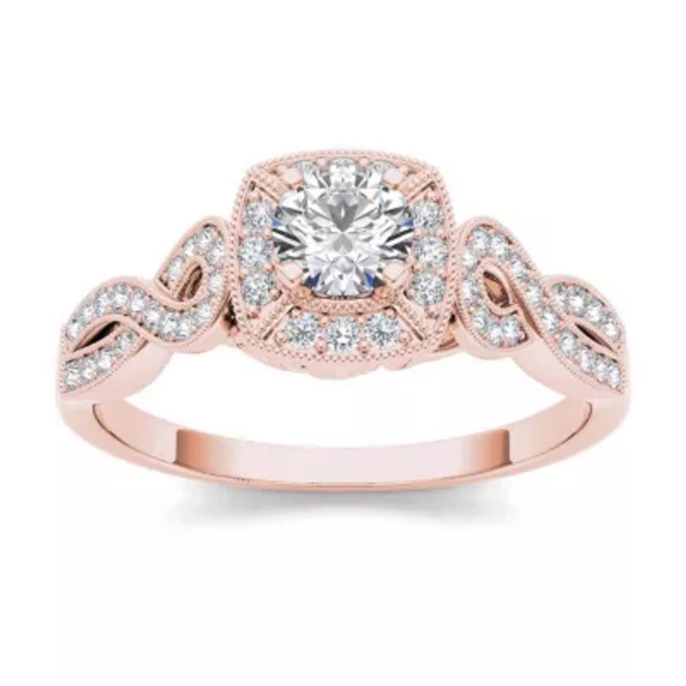 1/2 CT.T.W. Natural Diamond 14K Rose Gold Engagement Ring