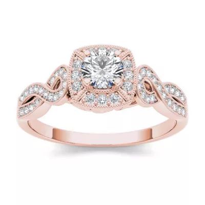 1/2 CT.T.W. Natural Diamond 14K Rose Gold Engagement Ring