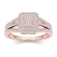 1/6 CT.T.W. Natural Diamond 10K Rose Gold Engagement Ring