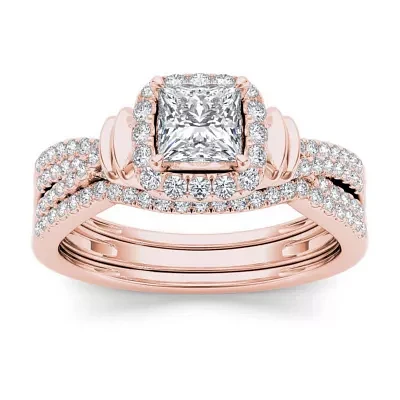 1 CT.T.W. Natural Diamond 14K Rose Gold Bridal Set