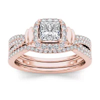 1 CT.T.W. Natural Diamond 14K Rose Gold Bridal Set