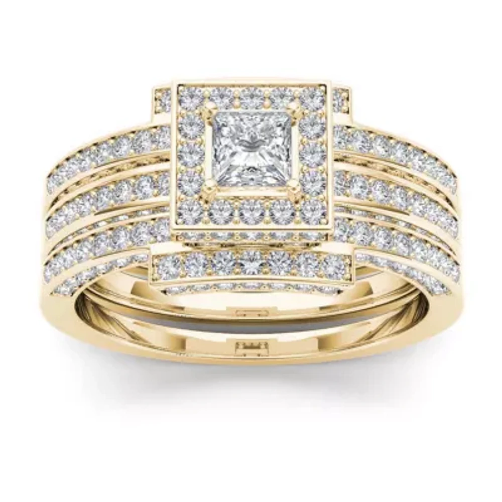 1 1/2 CT.T.W. Natural Diamond 14K Yellow Gold Bridal Set