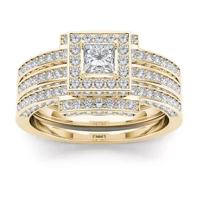 1 1/2 CT.T.W. Natural Diamond 14K Yellow Gold Bridal Set