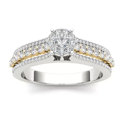 1/2 CT.T.W. Natural Diamond 10K Two-Tone Gold Engagement Ring