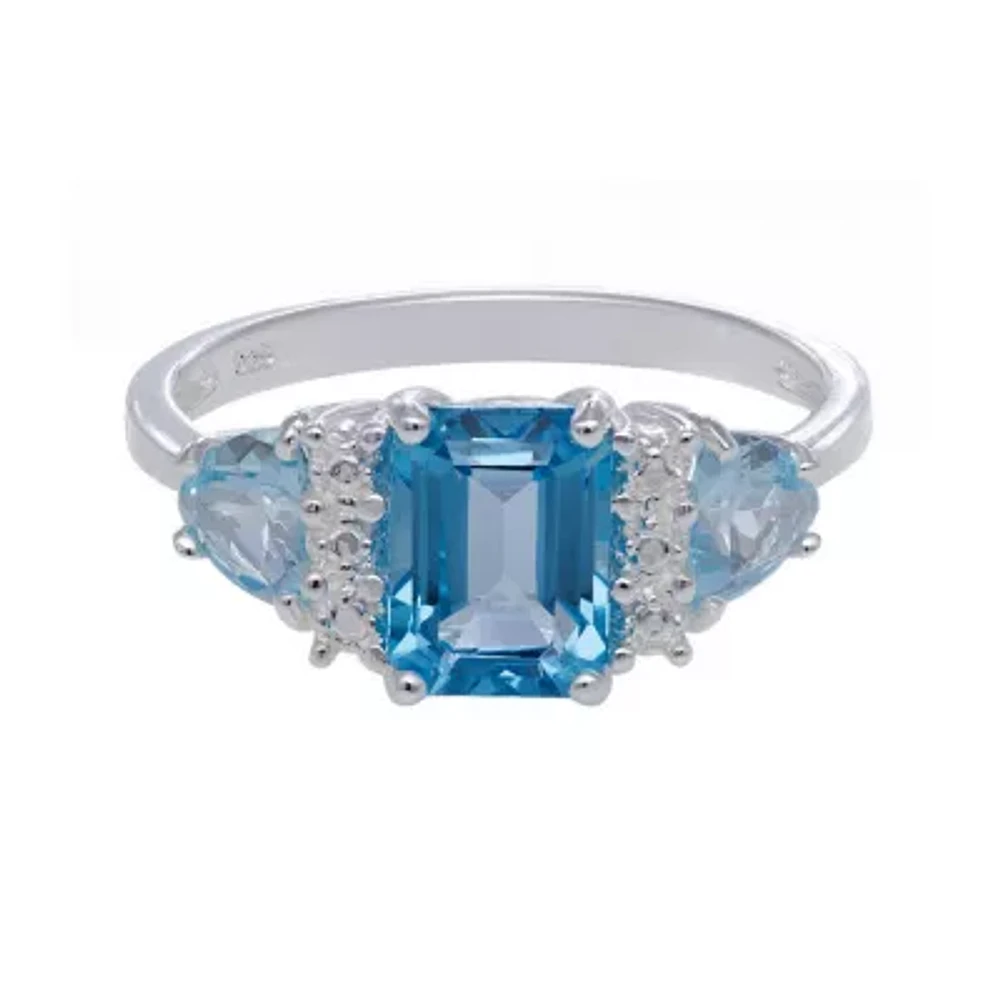 Genuine Blue Topaz Sterling Silver Ring