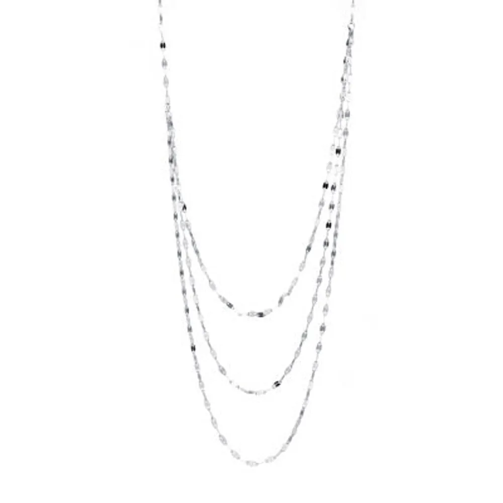 Silver Reflections Pure Silver Over Brass 25 Inch Valentino Chain Necklace