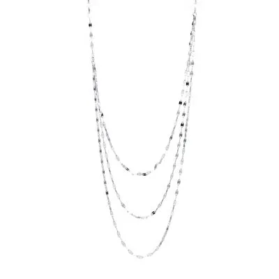 Silver Reflections Pure Silver Over Brass 25 Inch Valentino Chain Necklace