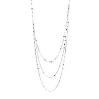 Silver Reflections Pure Silver Over Brass 25 Inch Valentino Chain Necklace