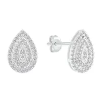 1/2 CT. T.W. Natural White Diamond 10K White Gold 14.4mm Pear Stud Earrings