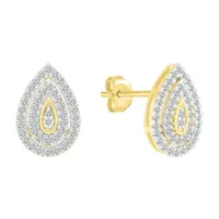 1/2 CT. T.W. Natural White Diamond 10K Gold 14.4mm Pear Stud Earrings