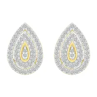 1/2 CT. T.W. Natural White Diamond 10K Gold 14.4mm Pear Stud Earrings