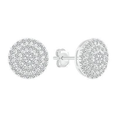 1/2 CT. T.W. Natural White Diamond 10K White Gold 10.5mm Stud Earrings