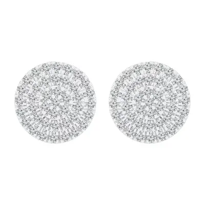 1/2 CT. T.W. Mined White Diamond 10K White Gold 10.5mm Stud Earrings