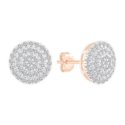 1/2 CT. T.W. Natural White Diamond 10K Rose Gold 10.5mm Stud Earrings