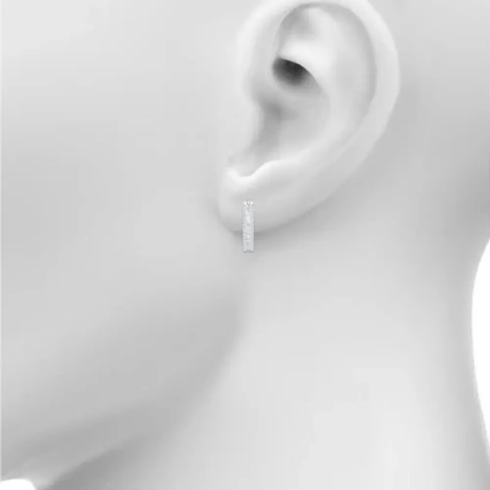 1 CT. T.W. Natural White Diamond 10K White Gold 22.5mm Hoop Earrings