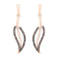 1/6 CT. T.W. Natural Champagne Diamond 10K Rose Gold Drop Earrings