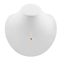 Womens 1/5 CT. Natural Champagne Diamond 10K Rose Gold Pear Pendant Necklace