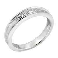 5.5MM 1/5 CT. Genuine Cubic Zirconia Sterling Silver Wedding Band