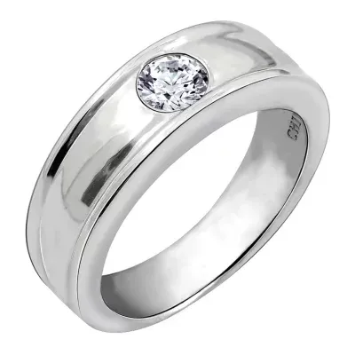 7MM 1/2 CT. T.W. Genuine White Cubic Zirconia Sterling Silver Wedding Band