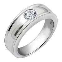 7MM / CT. T.W. Genuine Cubic Zirconia Sterling Silver Wedding Band