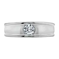 7MM / CT. T.W. Genuine Cubic Zirconia Sterling Silver Wedding Band