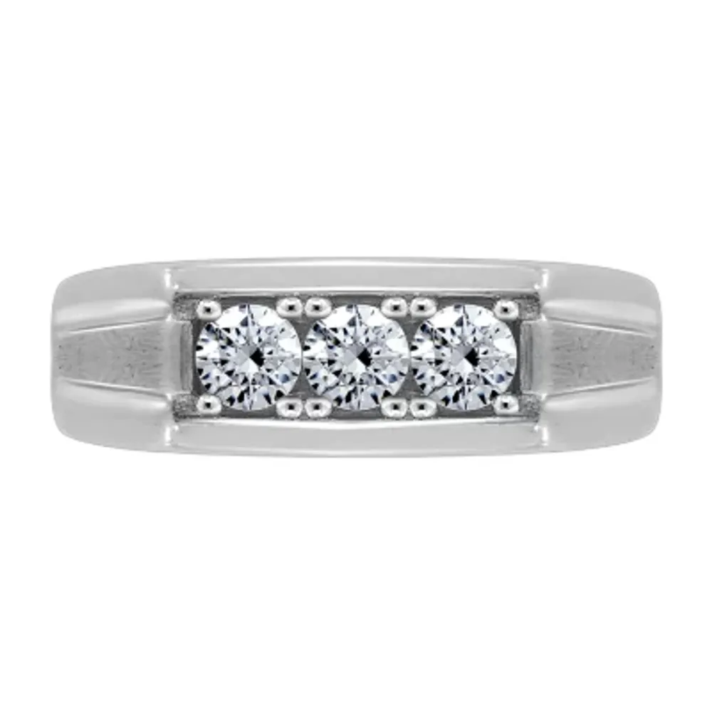 7MM / CT. T.W. Genuine Cubic Zirconia Sterling Silver Wedding Band