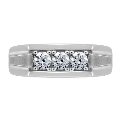 7MM / CT. T.W. Genuine Cubic Zirconia Sterling Silver Wedding Band