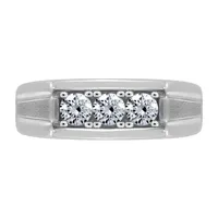 7MM / CT. T.W. Genuine Cubic Zirconia Sterling Silver Wedding Band