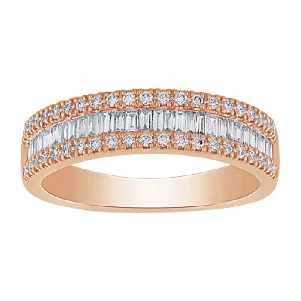 CT. T.W. Natural White Diamond 10K Rose Gold Anniversary Wedding Band