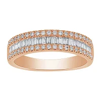 1/2 CT. T.W. Genuine White Diamond 10K Rose Gold Wedding Band