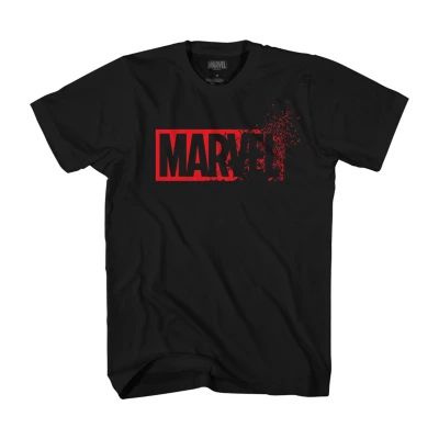 Mens Crew Neck Short Sleeve Regular Fit Marvel Graphic T-Shirt