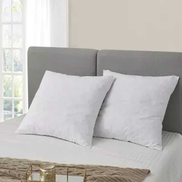 Martha Stewart Medium Firm 2-Pack Feather Euro Pillow Inserts, White